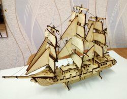 Wooden Sailing Boat For Laser Cut Cnc Free DXF File