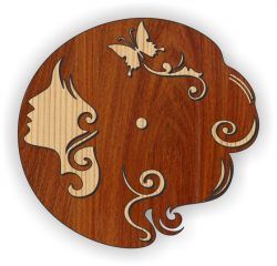 Young womans Wall Clock For Laser Cut Plasma Free DXF File