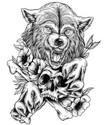 Wolf With Brown Head For Laser Engraving Machines Free DXF File