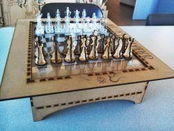 Wood Chess Board For Laser Cut Free DXF File