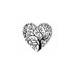 Tree Heart Silhouette Free DXF File