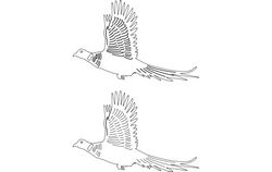 Birds Flying In Pair Free DXF File