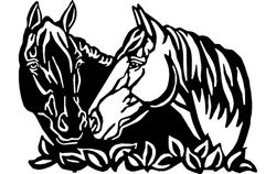Black And White Horse Art Free DXF File