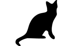Cat Silhouette Black Free DXF File