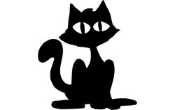 Cat Sitting Silhouette black Free DXF File