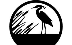 Heron Silhouette In Circle Free DXF File