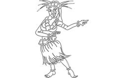 Hula Dance Lady Free DXF File
