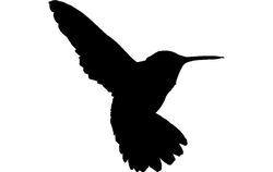 Humming Bird Silhouette Free DXF File