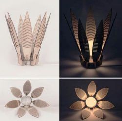 Flower Lamp For Laser Cut Free DXF File