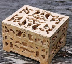 Thick Wooden Box For Laser Cut Cnc Free DXF File