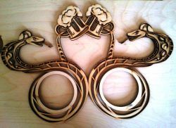 Wood Snake Coasters For Laser Cut Cnc Free DXF File