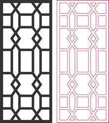 Laser Cut Beautiful Living Room Partition Pattern Free DXF File