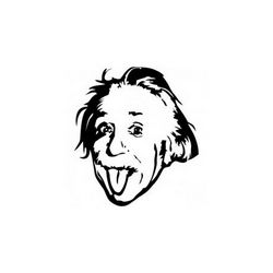 Albert Einstein Genius Meme Stencil Free DXF File