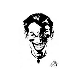 Black And White Joker Stencil Free DXF File
