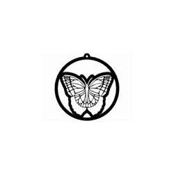 Borboleta Butterfly In Circle Free DXF File