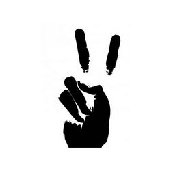 Peace Hand Sign Stencil Free DXF File