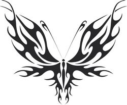 Tattoo Tribal Butterfly 555 Free DXF File