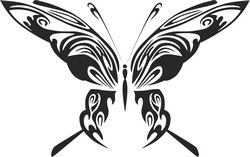 Tattoo Tribal Butterfly Metal Art Design Free DXF File