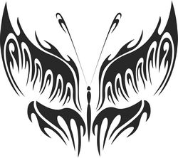 Tattoo Tribal Butterfly Metal Plasma Art Free DXF File