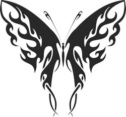Tattoo Tribal Butterfly Wildlife Art Free DXF File