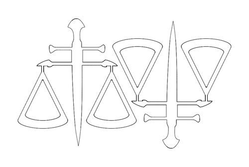 2 balança Da justica49x52 Free DXF File