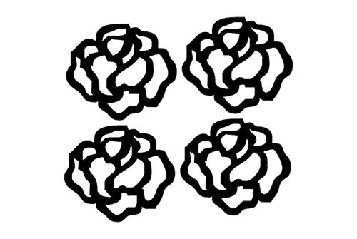 4 Rose Flowers Free DXF File