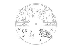 Clock On A Record Star Wars Free DXF File