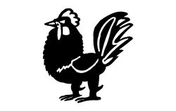 Rooster Standing Free DXF File
