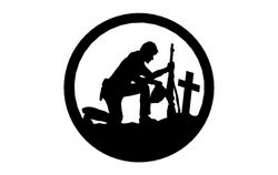 Soldier With Cross In A Circle Free DXF File