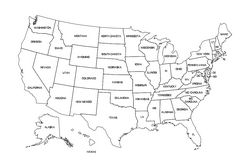 Us States Map Free DXF File
