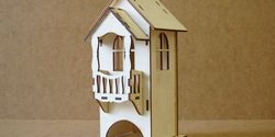 Laser Cut Design Tea House With Balcony Free DXF File