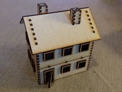 Three Storey Brickhouse Roof Ceramic Tiles Free DXF File