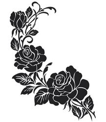 Black And White Flowers Download Free DXF File