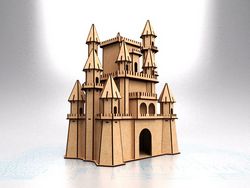 Laser Cut Wood Projects Fantasy Castle Free DXF File