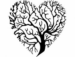 Heart Shaped Tree Silhouette Free DXF File