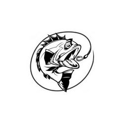 Bass Fish Outline Free DXF File