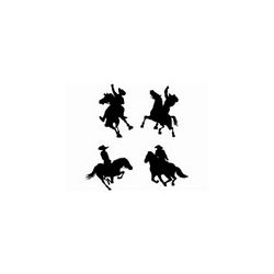 Cowboy On Horse Silhouettes Free DXF File