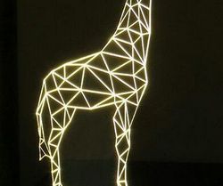 Laser Cut Engrave Giraffe 3d Illusion Acrylic Night Lamp Free DXF File