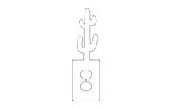 Cactus Cover Plate Free DXF File