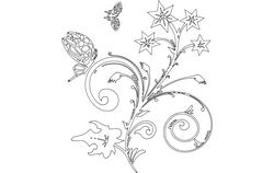 Floral Design Star Plant Free DXF File