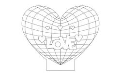 Kalp Lamp Love Heart 3d Illusion Free DXF File