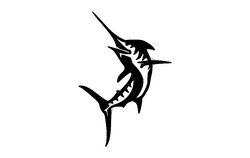 Marlin Fish Silhouette Free DXF File