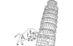 Pisa Tower And Bull Free DXF File