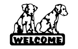 Puppies Welcome Sign Free DXF File