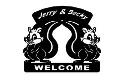 Squirrels Welcome Sign Free DXF File