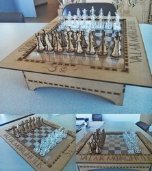 Cnc Laser Cut Design Wooden Chess Free DXF File