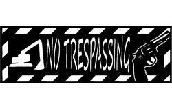 Backhoe No Trespassing 12×36 Free DXF File