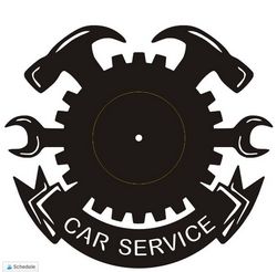 Laser Cutting Wall Clock Car Service Free DXF File