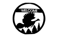 Welcome Bird Scene Free DXF File