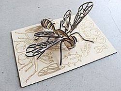 Laser Cut 3d Puzzle Bee Template Free DXF File